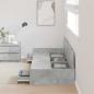 Preview: Bett mit Stauraum mit Kopfteil Beton Grau 75 x 190 cm Holzwerkstoff