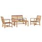 Preview: Garten-Sofa-Set 4 pcs Natur Teak-Massivholz