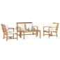 Preview: Garten-Sofa-Set 4 pcs Natur Teak-Massivholz