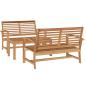 Preview: ARDEBO.de - Garten-Sofa-Set 3 pcs Natur Teak-Massivholz