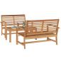 Preview: Garten-Sofa-Set 3 pcs Natur Teak-Massivholz