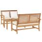 Preview: ARDEBO.de - Garten-Sofa-Set 3 pcs Natur Teak-Massivholz