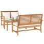 Preview: Gartensofa-set 3 stk. Natur Massives Teakholz
