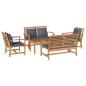 Preview: Garten-Sofa-Set 5 pcs Natur Teak-Massivholz