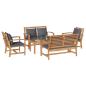 Preview: Garten-Sofa-Set 5 pcs Natur Teak-Massivholz
