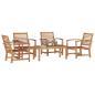 Preview: Garten-Sofa-Set 5 pcs Natur Teak-Massivholz
