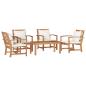 Preview: ARDEBO.de - Garten-Sofa-Set 5 pcs Natur Teak-Massivholz
