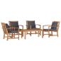 Preview: ARDEBO.de - Garten-Sofa-Set 5 pcs Natur Teak-Massivholz
