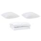 Preview: Bettdecke mit Kissen Argyle 3 pcs Weiß 240 x 220 cm Mikrofaser