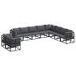 Preview: Garten-Sofa-Set mit Kissen 10 pcs Schwarz Aluminium