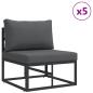 Preview: Garten-Sofa-Set mit Kissen 10 pcs Schwarz Aluminium
