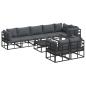 Preview: ARDEBO.de - Garten-Sofa-Set mit Kissen 9 pcs Schwarz Aluminium