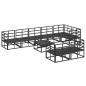 Preview: Garten-Sofa-Set mit Kissen 9 pcs Schwarz Aluminium