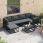 Preview: Garten-Sofa-Set mit Kissen 6 pcs Schwarz Aluminium