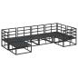 Preview: Garten-Sofa-Set mit Kissen 6 pcs Schwarz Aluminium