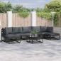 Preview: ARDEBO.de - Garten-Sofa-Set mit Kissen 8 pcs Schwarz Aluminium