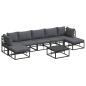 Preview: Garten-Sofa-Set mit Kissen 8 pcs Schwarz Aluminium