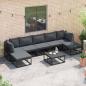 Preview: Garten-Sofa-Set mit Kissen 8 pcs Schwarz Aluminium
