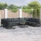 Preview: ARDEBO.de - Garten-Sofa-Set mit Kissen 10 pcs Schwarz Aluminium