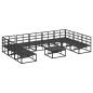 Preview: Garten-Sofa-Set mit Kissen 10 pcs Schwarz Aluminium