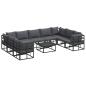 Preview: Garten-Sofa-Set mit Kissen 10 pcs Schwarz Aluminium