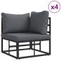 Preview: Garten-Sofa-Set mit Kissen 10 pcs Schwarz Aluminium