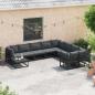Preview: Garten-Sofa-Set mit Kissen 10 pcs Schwarz Aluminium