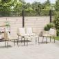Preview: Gartenmöbel Set mit Kissen 4 pcs Braun, Schwarz, Creme
