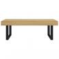 Preview: Couchtisch Hellbraun und Schwarz 120x60x40 cm MDF und Eisen