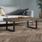 Preview: ARDEBO.de - Couchtisch Dunkelbraun und Schwarz 120x60x40 cm MDF und Eisen