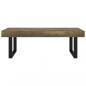 Preview: Couchtisch Dunkelbraun und Schwarz 120x60x40 cm MDF und Eisen