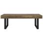 Preview: Couchtisch Dunkelbraun und Schwarz 120x60x40 cm MDF und Eisen