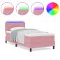 Preview: Boxspringbett mit Matratze mit Kopfteil Rosa 100 x 200 cm Samt
