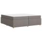 Preview: Bettgestell mit Matratze Taupe 200 x 200 cm Stoff