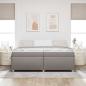 Preview: Bettgestell mit Matratze Taupe 200 x 200 cm Stoff
