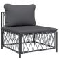 Preview: ARDEBO.de - 4-tlg. Garten-Lounge-Set mit Kissen Anthrazit Stahl