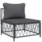 Preview: ARDEBO.de - 6-tlg. Garten-Lounge-Set mit Kissen Anthrazit Stahl