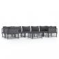 Preview: ARDEBO.de - 8-tlg. Garten-Lounge-Set mit Kissen Anthrazit Stahl