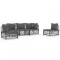 Preview: ARDEBO.de - 5-tlg. Garten-Lounge-Set mit Kissen Anthrazit Stahl