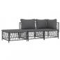 Preview: ARDEBO.de - 3-tlg. Garten-Lounge-Set mit Kissen Anthrazit Stahl
