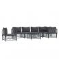 Preview: ARDEBO.de - 7-tlg. Garten-Lounge-Set mit Kissen Anthrazit Stahl