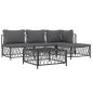 Preview: ARDEBO.de - 5-tlg. Garten-Lounge-Set mit Kissen Anthrazit Stahl