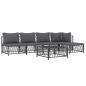 Preview: ARDEBO.de - 6-tlg. Garten-Lounge-Set mit Kissen Anthrazit Stahl