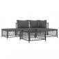 Preview: ARDEBO.de - 5-tlg. Garten-Lounge-Set mit Kissen Anthrazit Stahl