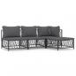 Preview: ARDEBO.de - 4-tlg. Garten-Lounge-Set mit Kissen Anthrazit Stahl