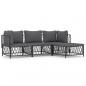 Preview: ARDEBO.de - 4-tlg. Garten-Lounge-Set mit Kissen Anthrazit Stahl