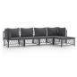 Preview: ARDEBO.de - 5-tlg. Garten-Lounge-Set mit Kissen Anthrazit Stahl