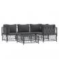 Preview: ARDEBO.de - 5-tlg. Garten-Lounge-Set mit Kissen Anthrazit Stahl