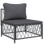 Preview: 5-tlg. Garten-Lounge-Set mit Kissen Anthrazit Stahl
