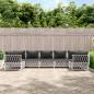 Preview: ARDEBO.de - 7-tlg. Garten-Lounge-Set mit Kissen Weiß Stahl